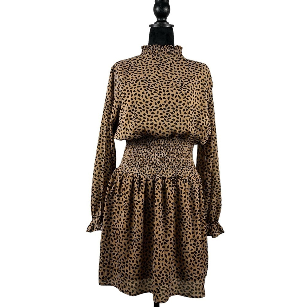 She + Sky Mock Neck Long Sleeve Dress Size Medium
